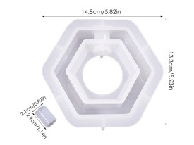 Molde silicona florero hidroponia hexagonal